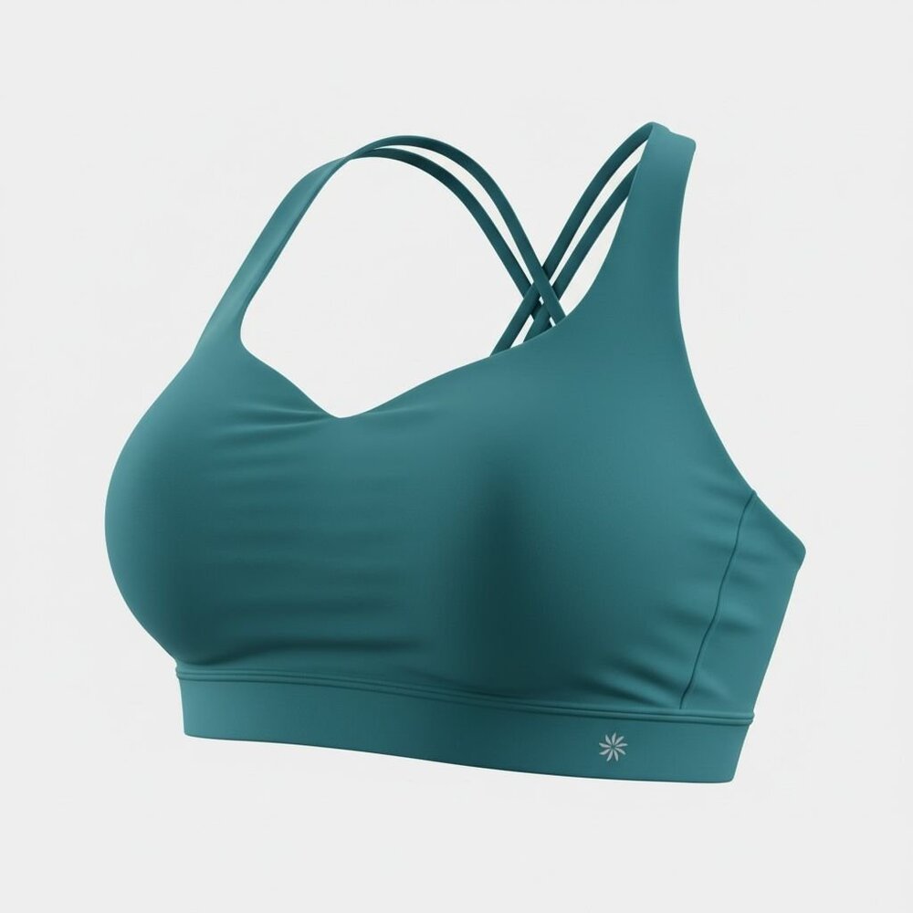 Athleta Teal Strappy Sports Bra – Crisscross Back – XL - Picture 4 of 6